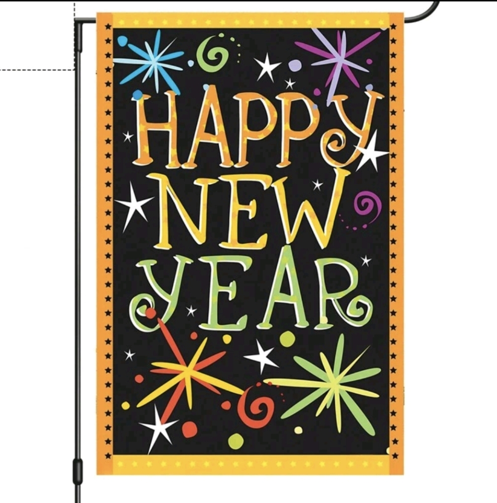❤️ Happy New Year Multicolor Garden Flag